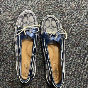 Women’s Coach Richelle boat shoes-navy blue, size 9.5